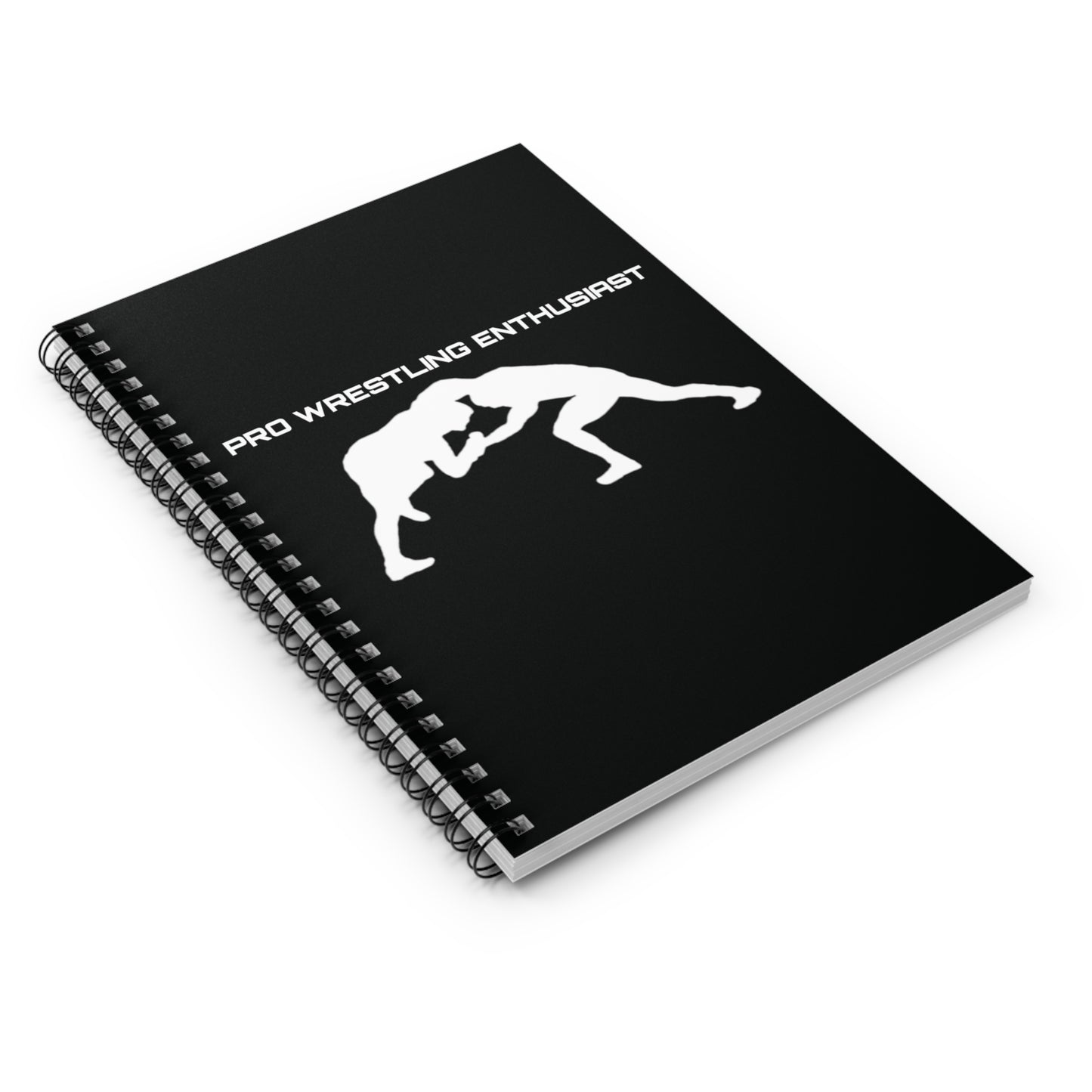 Pro Wrestling Enthusiast Black Spiral Notebook