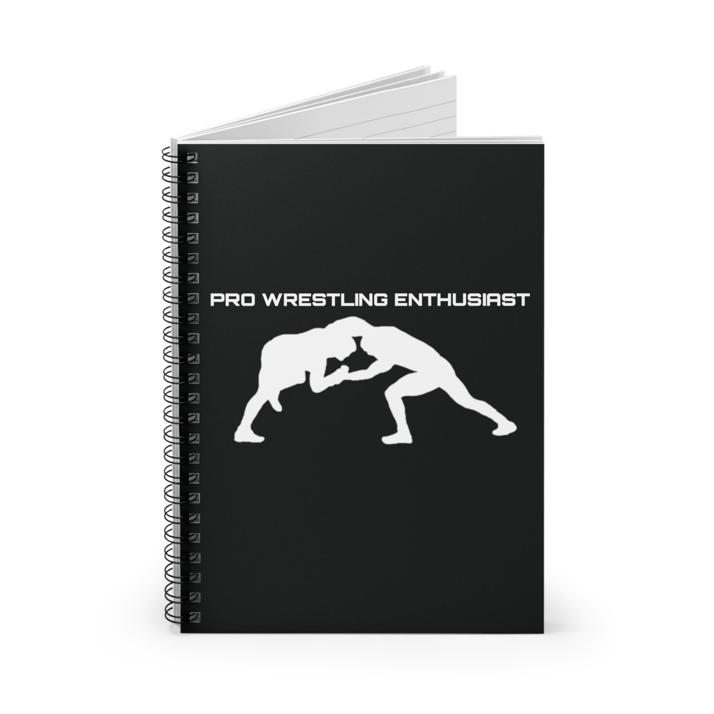 Pro Wrestling Enthusiast Black Spiral Notebook
