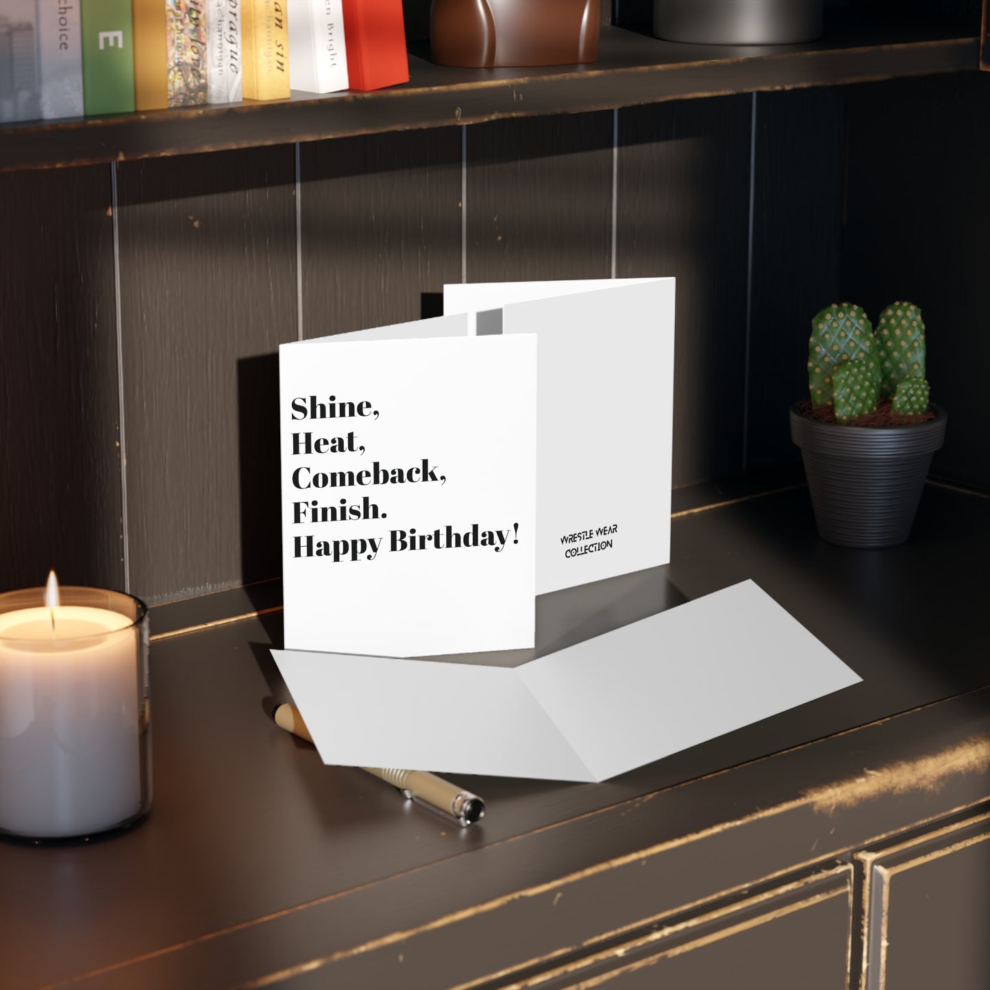 Shine, Heat, Comeback, Finish. Happy Birthday! Greeting cards