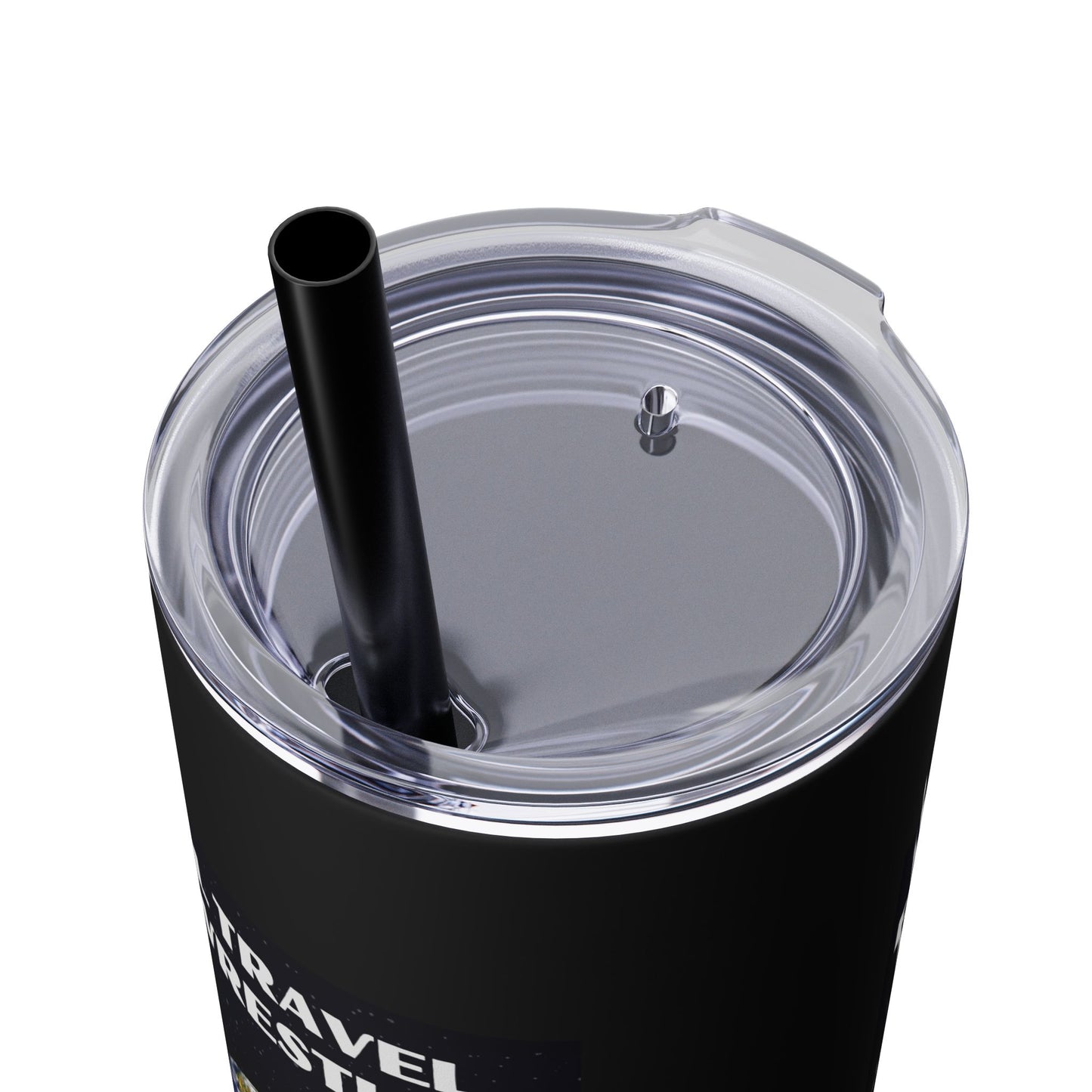 Will Travel For Wrestling Skinny Tumbler with Straw 20oz