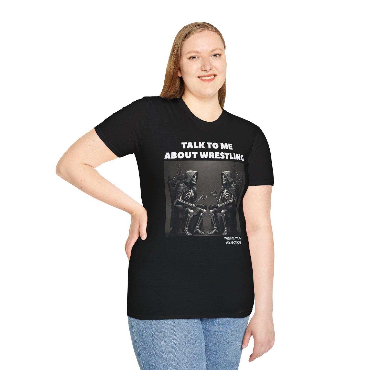 Talk To Me About Wrestling Skeletons Unisex Softstyle T-Shirt