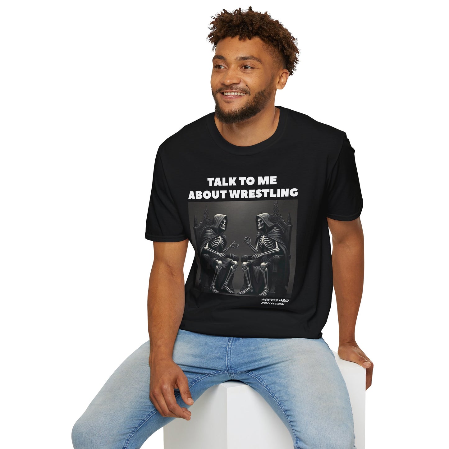 Talk To Me About Wrestling Skeletons Unisex Softstyle T-Shirt