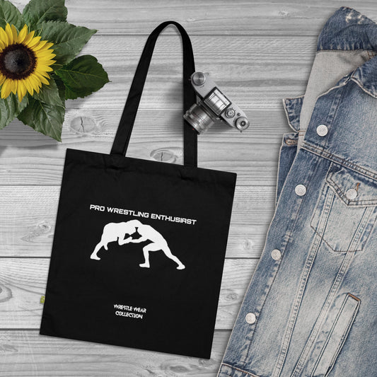 Pro Wrestling Enthusiast Black Tote Bag