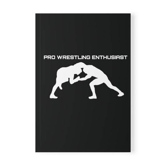 Pro Wrestling Enthusiast Black Softcover Notebook