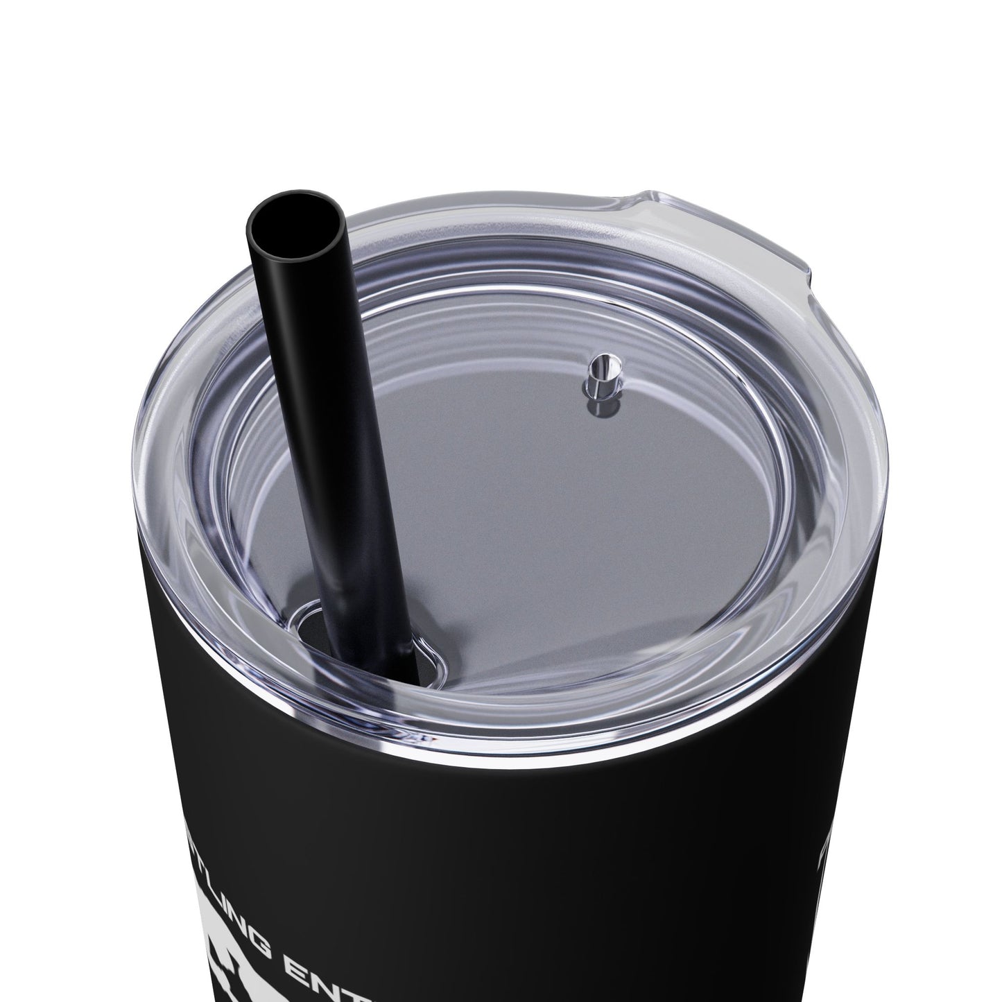 Pro Wrestling Enthusiast Skinny Tumbler with Straw 20oz