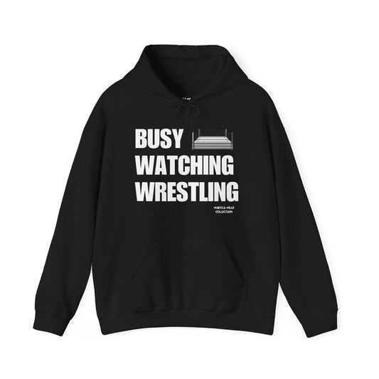 Busy Watching Wrestling Unisex Hooded Sweatshirt