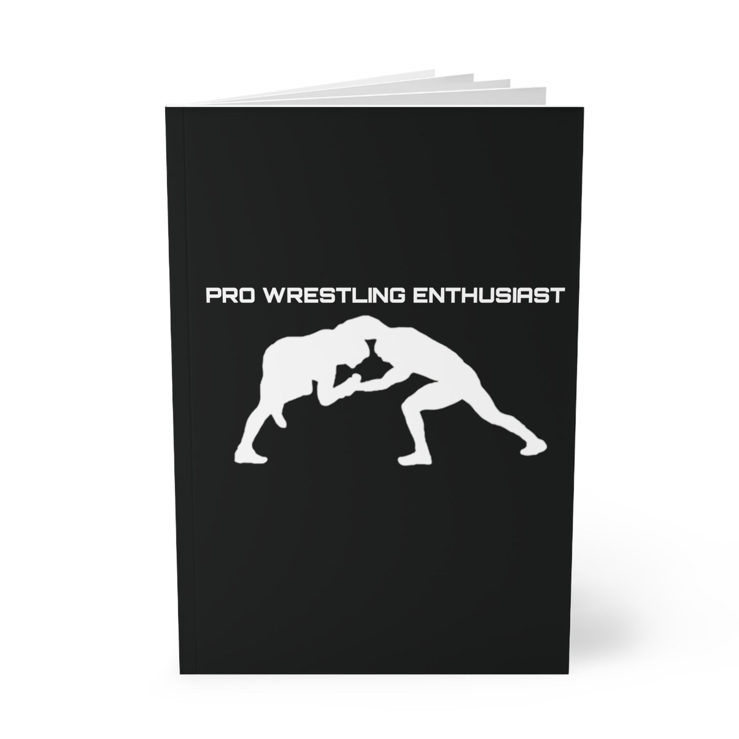 Pro Wrestling Enthusiast Black Softcover Notebook